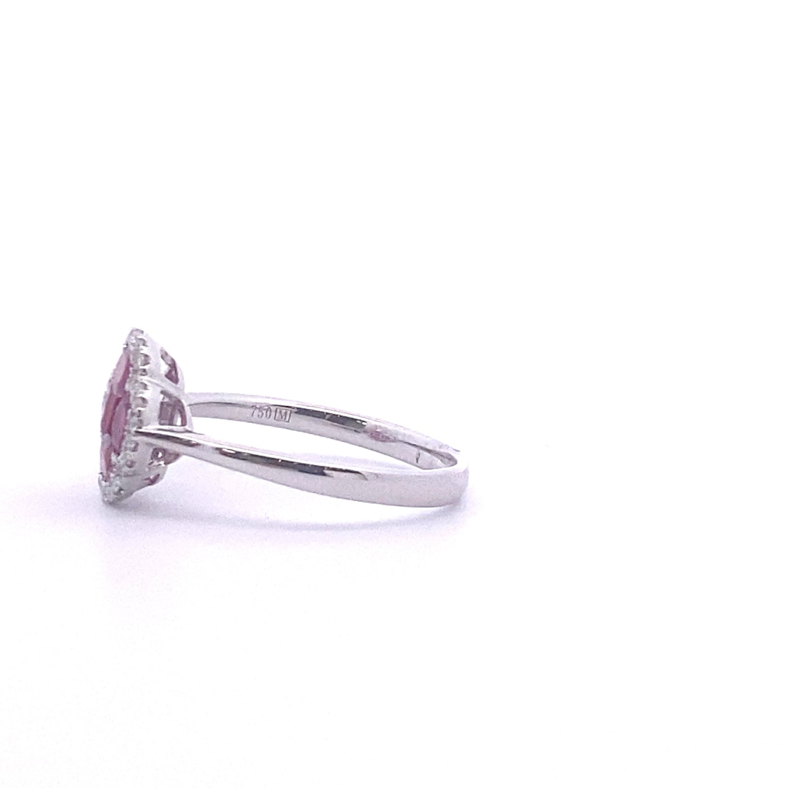 18k White Gold  Ruby Clover Ring