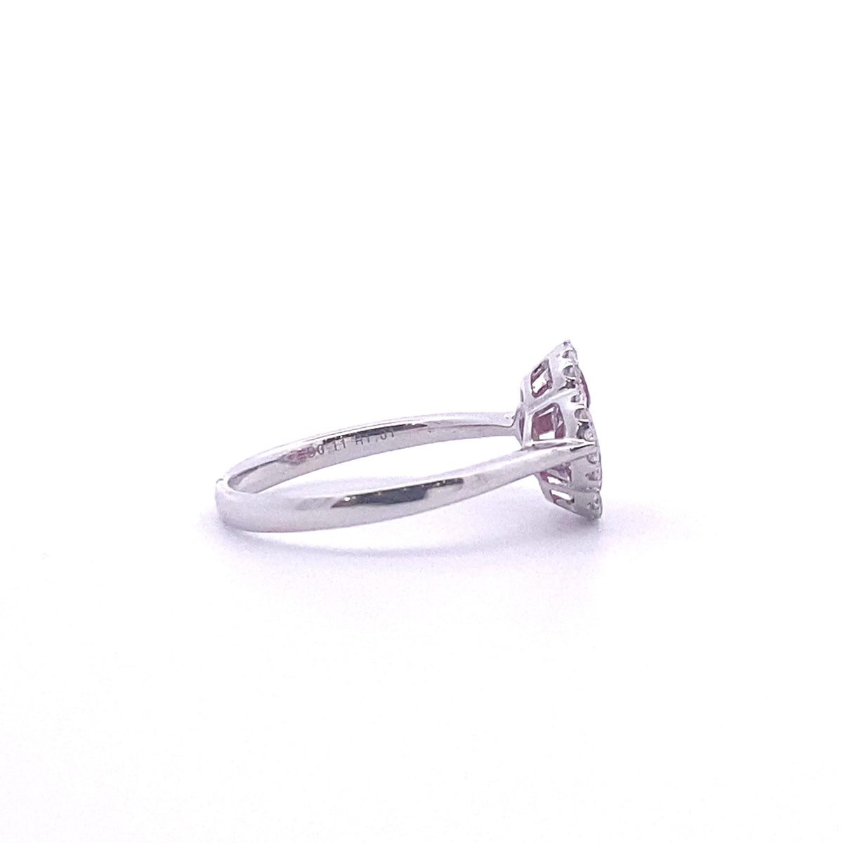 18k White Gold  Ruby Clover Ring