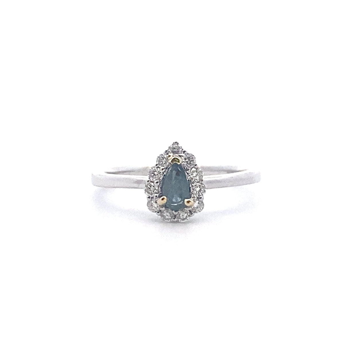 14k White and Yellow Gold Ring with Natural Alexandrite and Diamonds