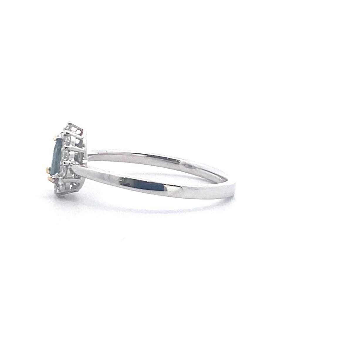 14k White and Yellow Gold Ring with Natural Alexandrite and Diamonds