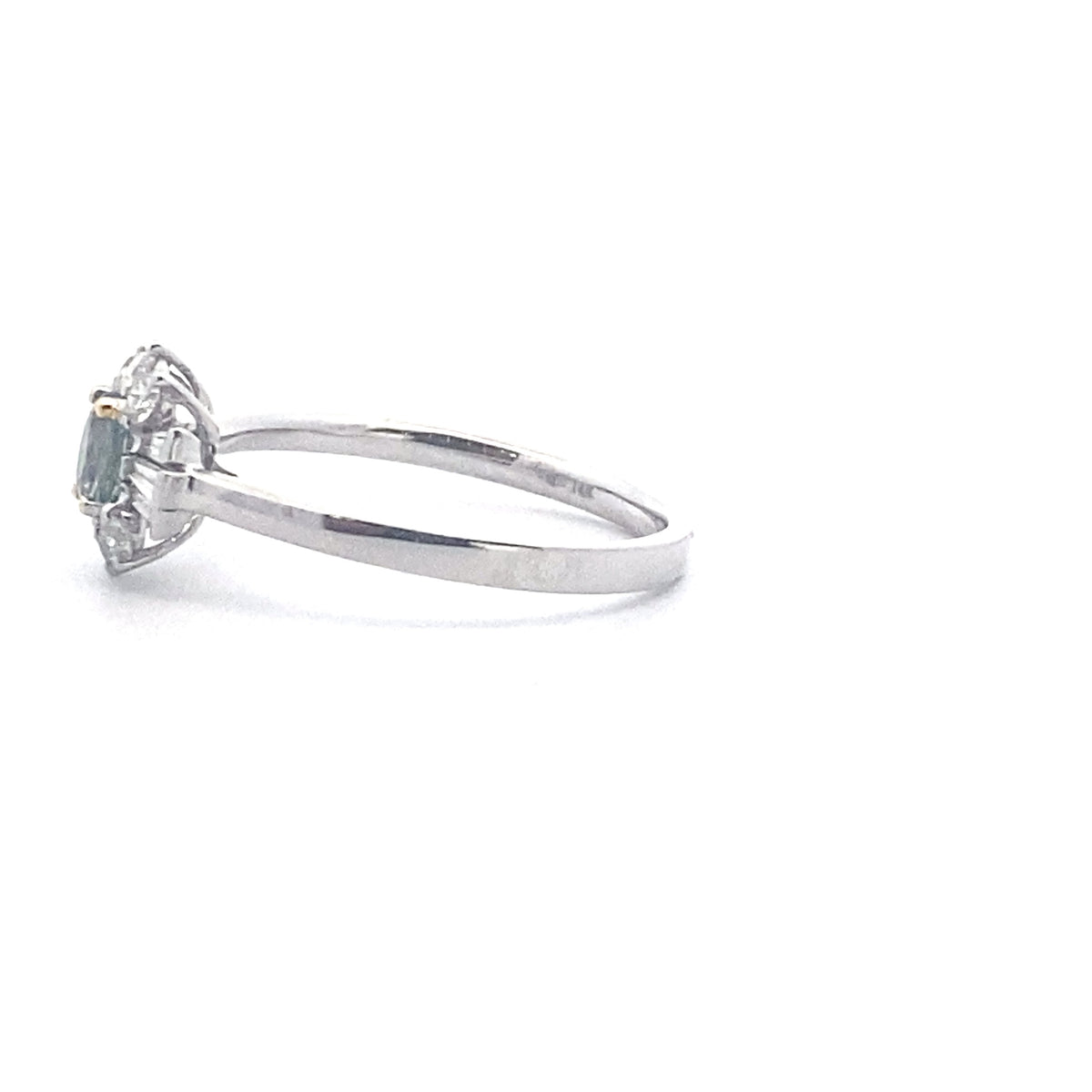 14k White and Yellow Gold Ring with Natural Alexandrite and Diamonds