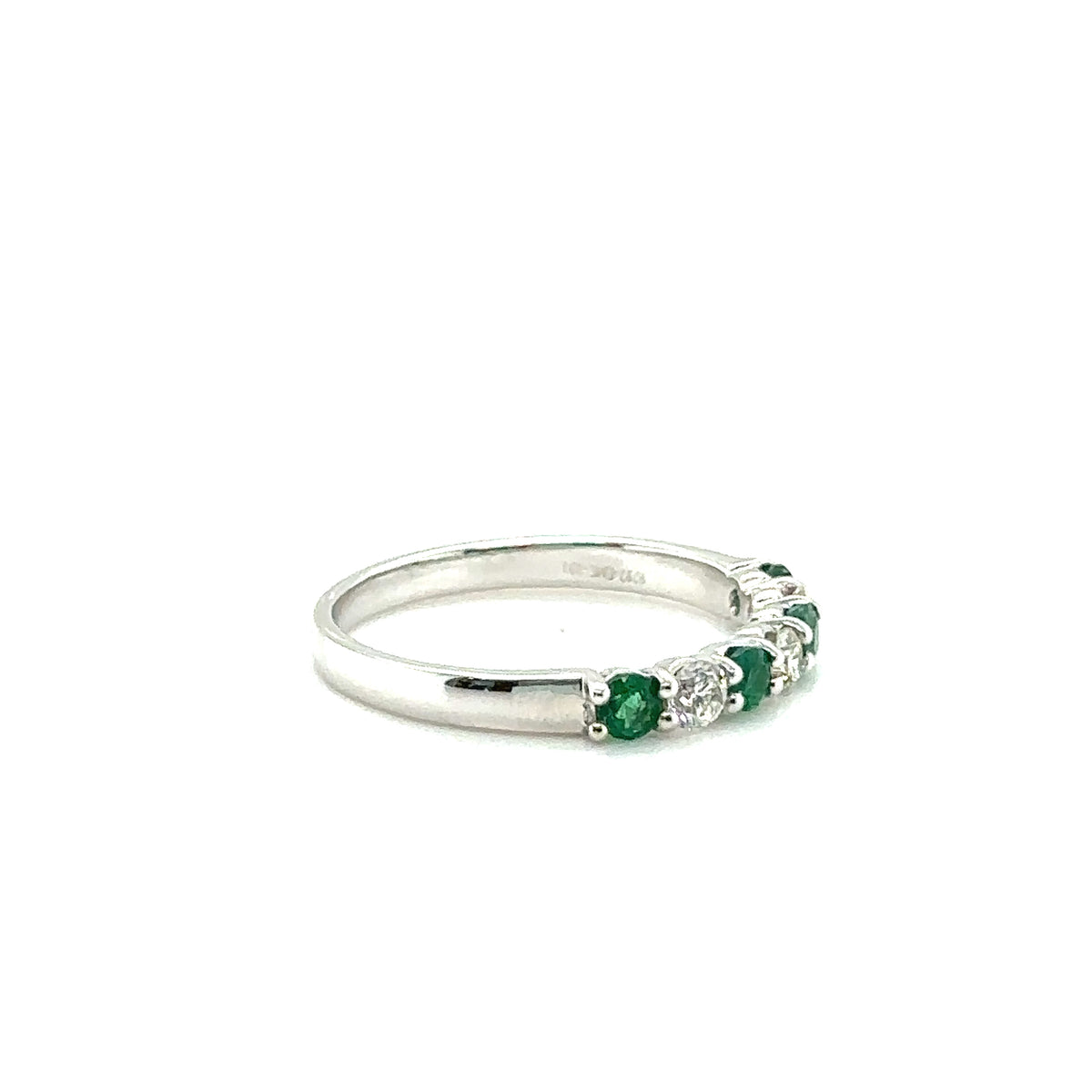 14k White Gold Emerald and Diamond ring
