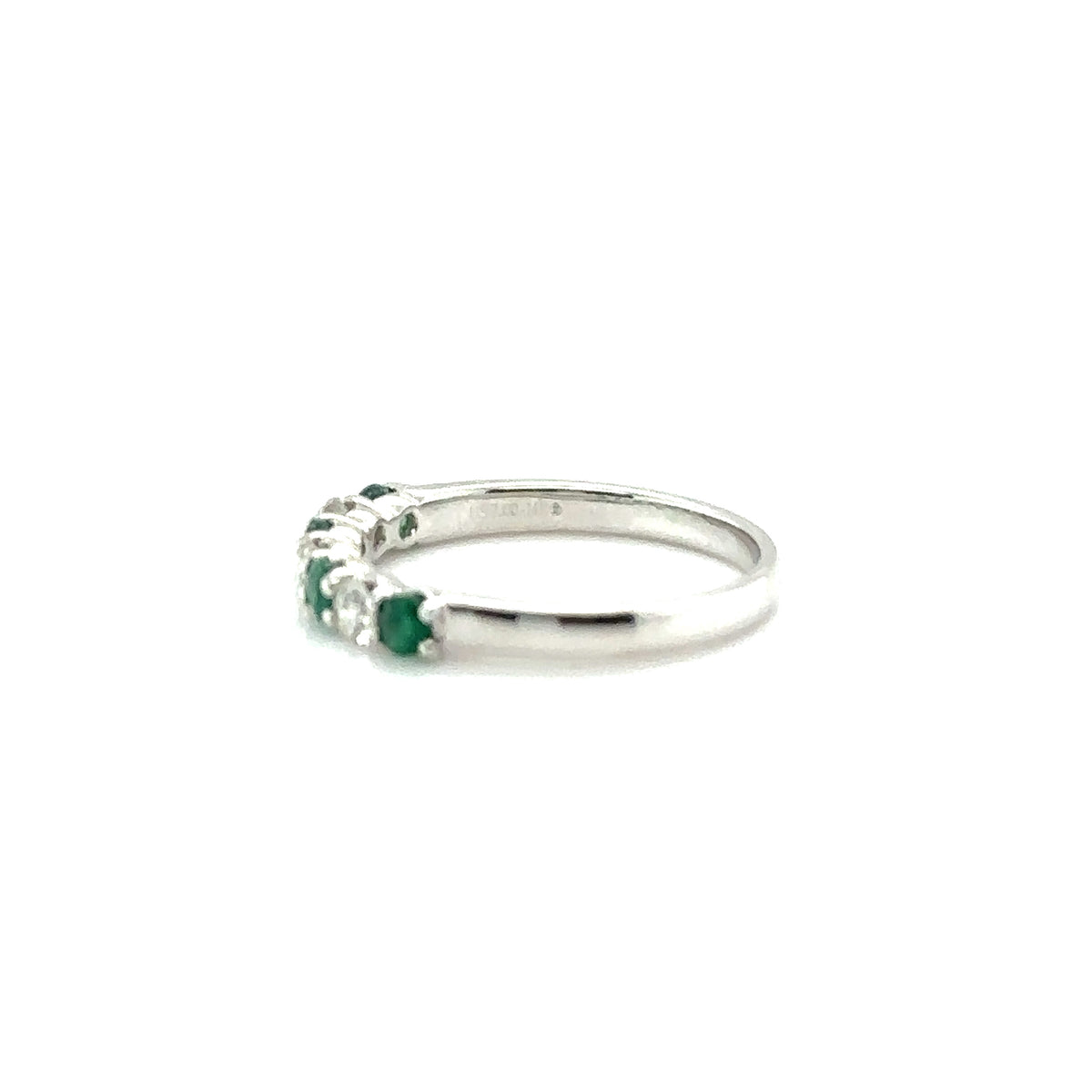 14k White Gold Emerald and Diamond ring