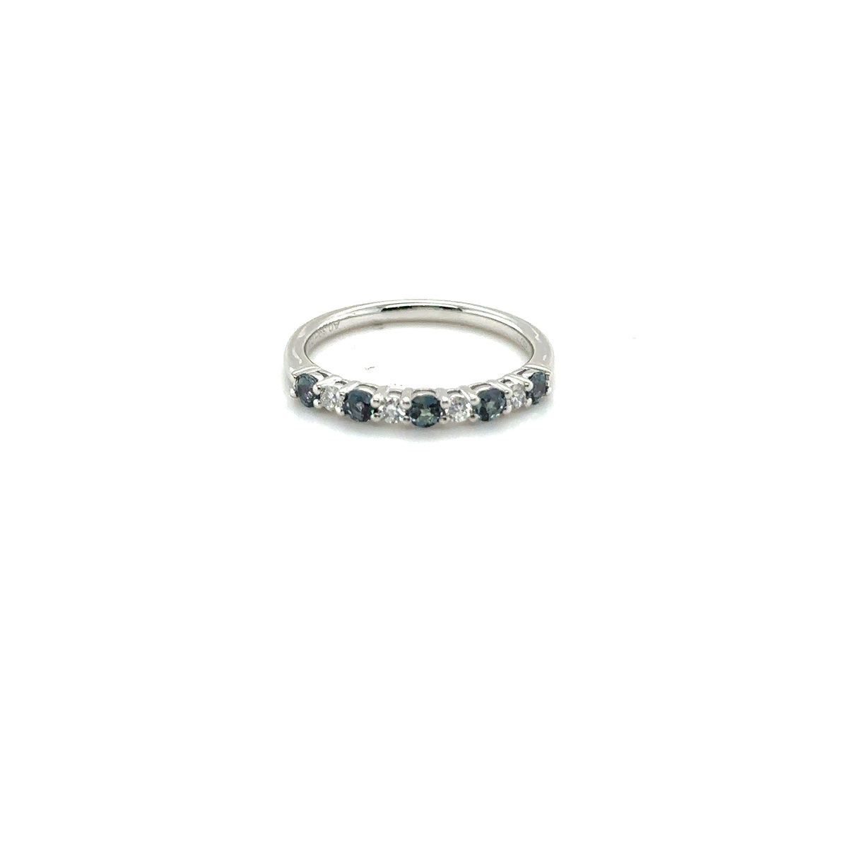 Platinum Natural Alexandrite and Diamond ring