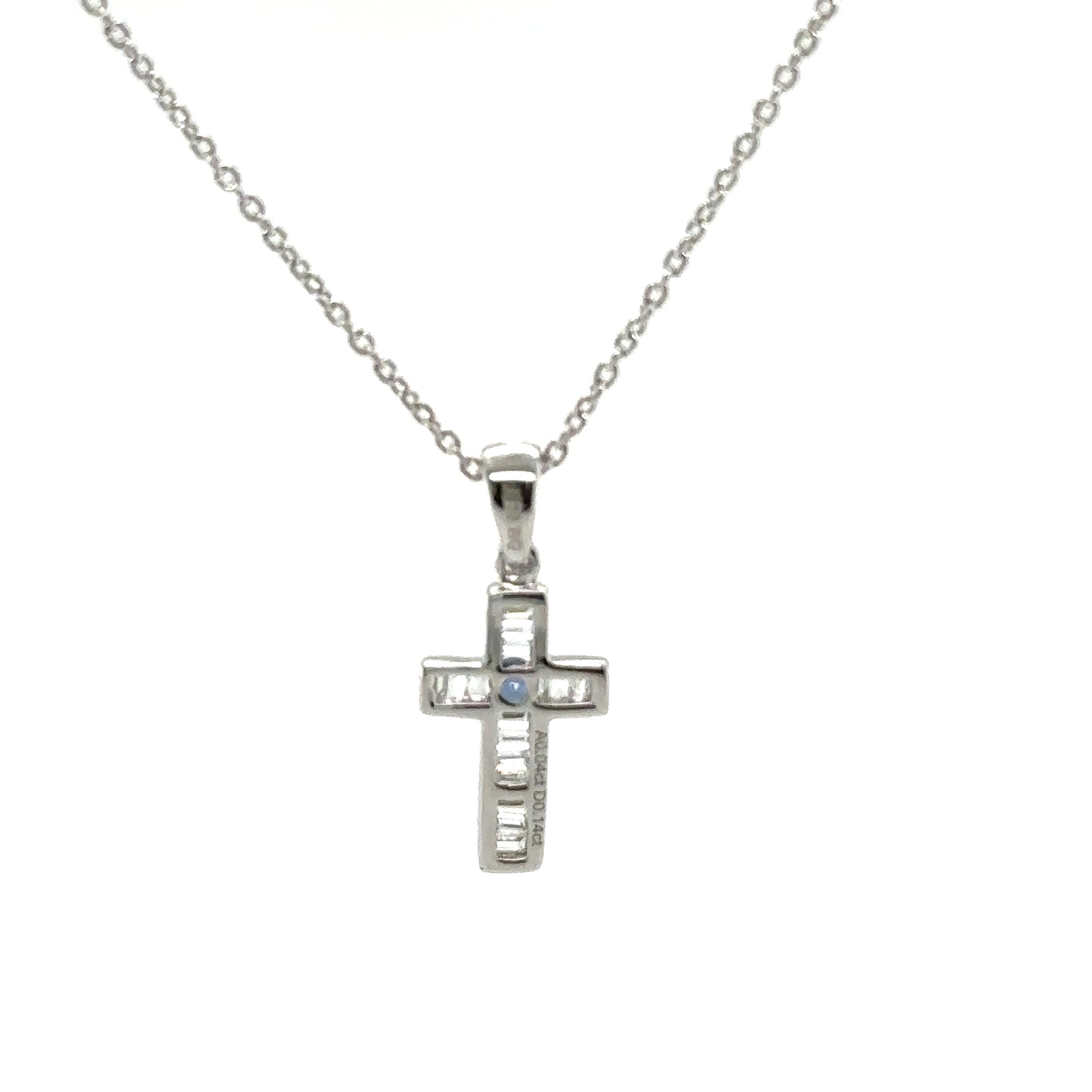 18k White Gold Alexandrite and Diamond Cross Pendant
