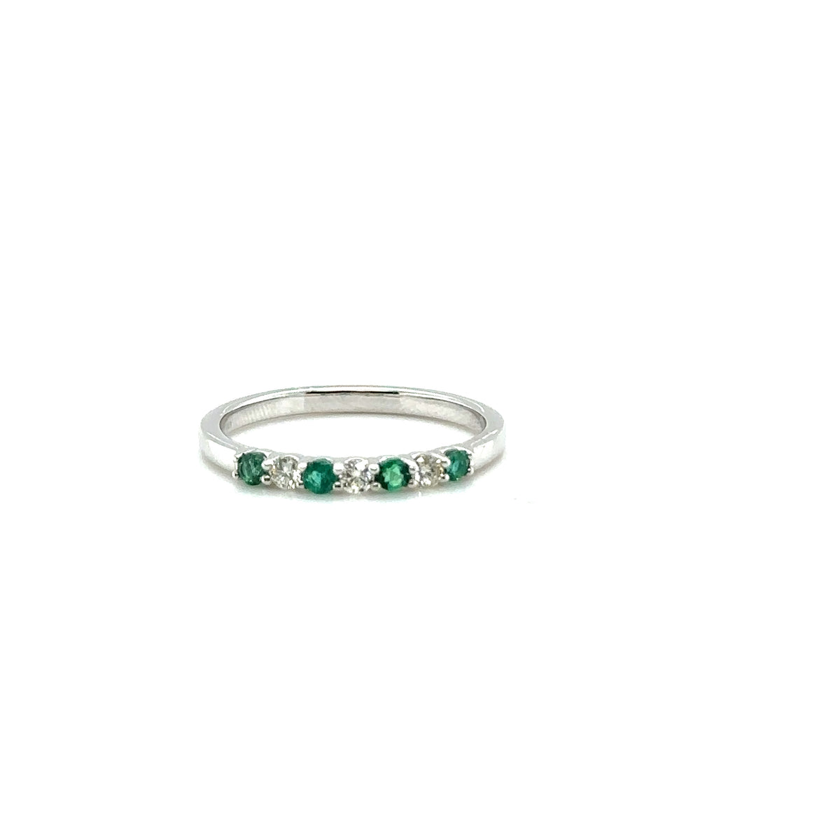 14k White Gold Emerald and Diamond ring