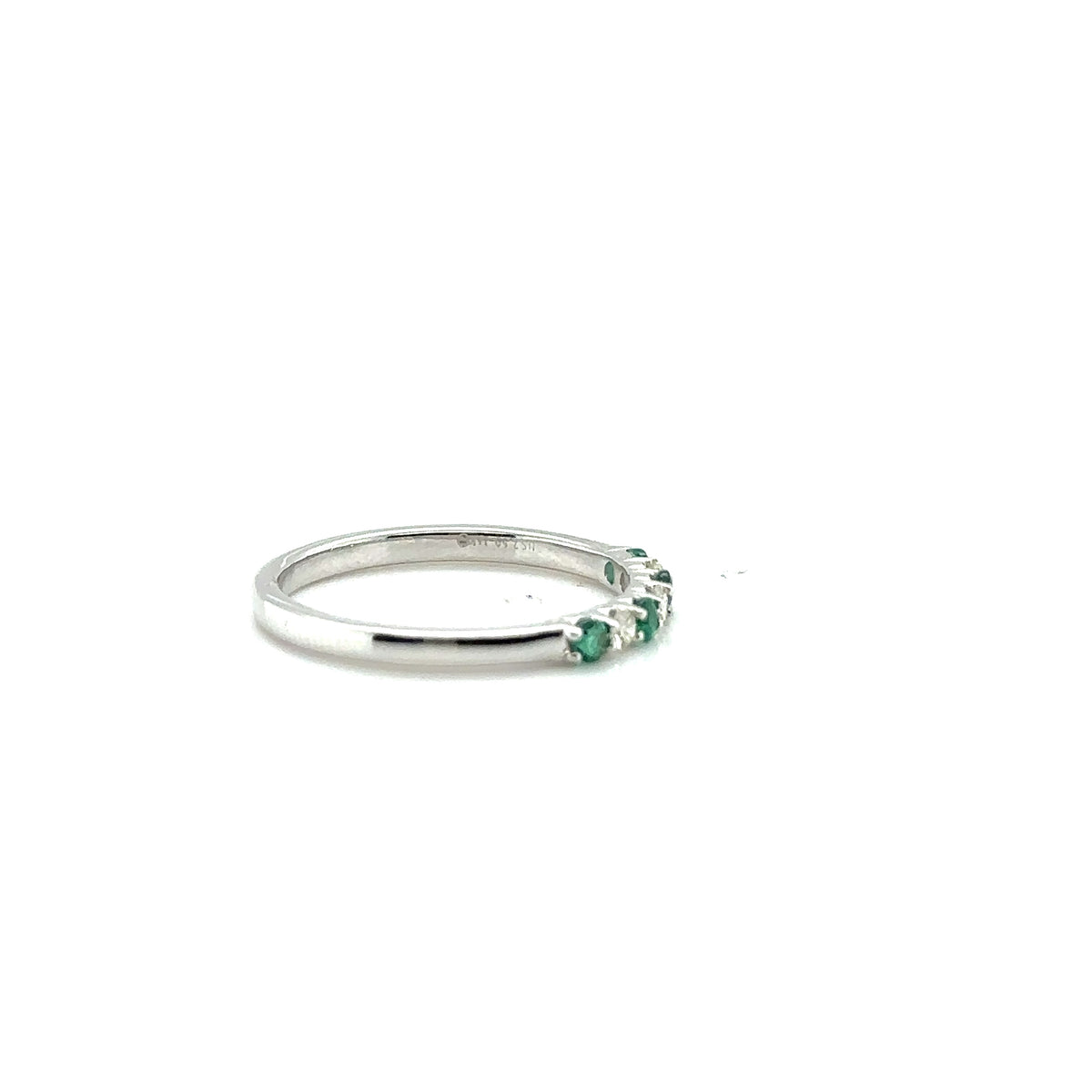 14k White Gold Emerald and Diamond ring