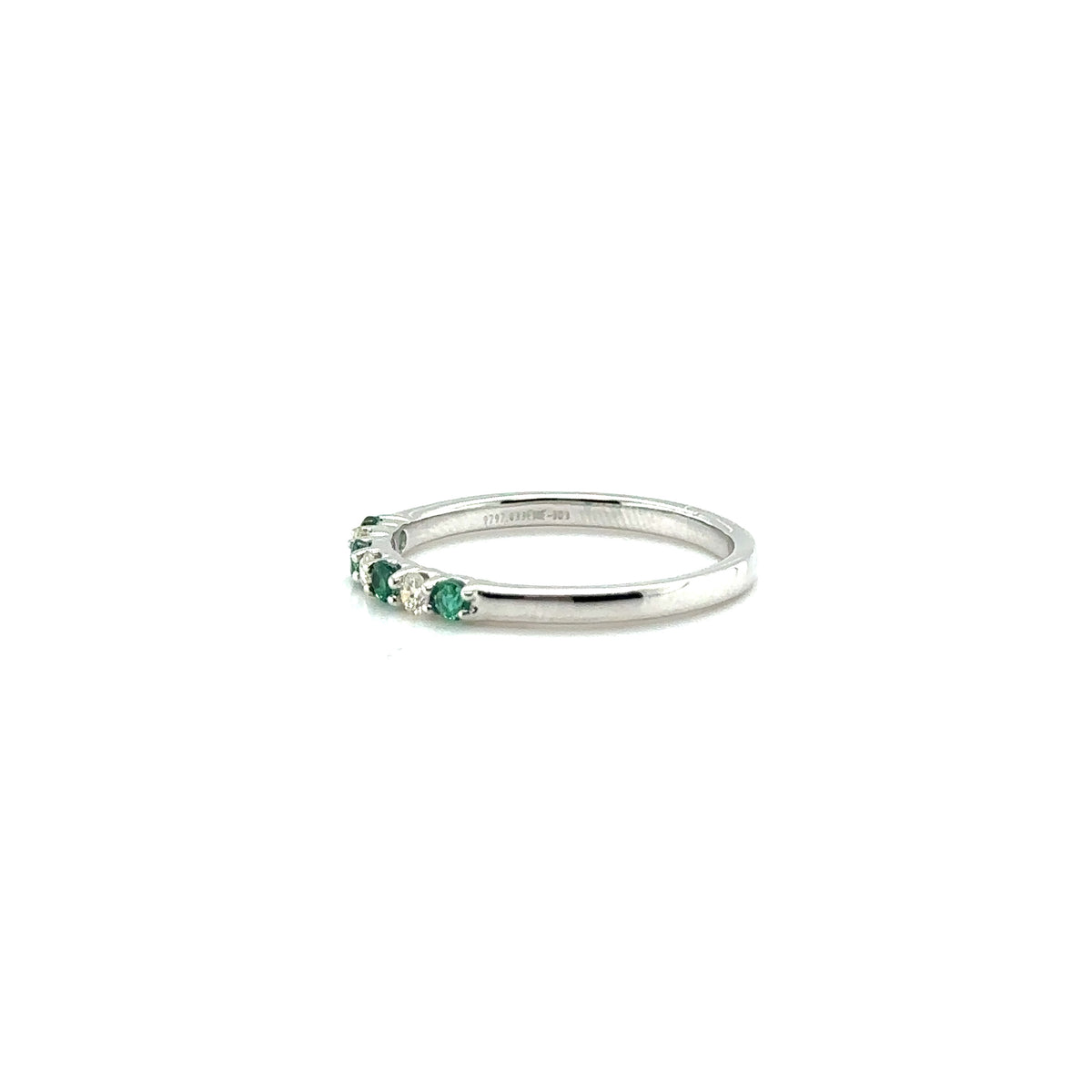 14k White Gold Emerald and Diamond ring