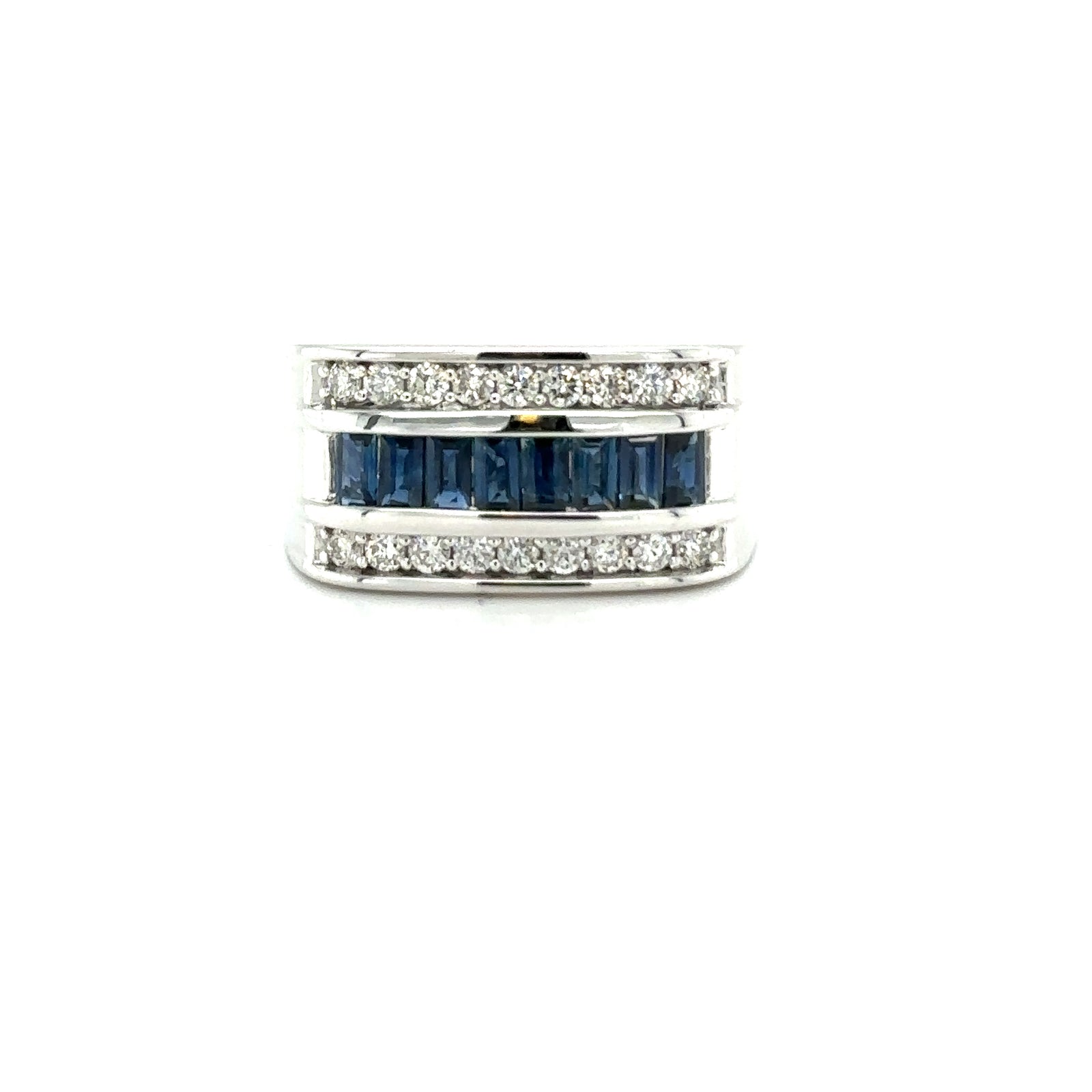 14k White Gold Sapphire and Diamond ring