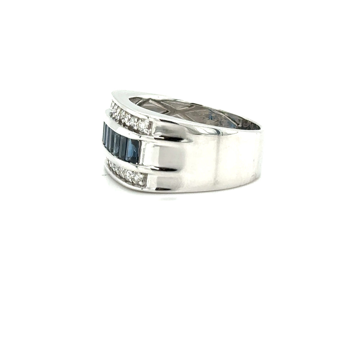 14k White Gold Sapphire and Diamond ring