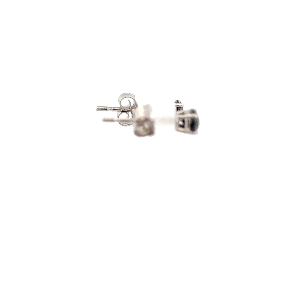 14k White Gold Stud Earrings with Black Diamonds