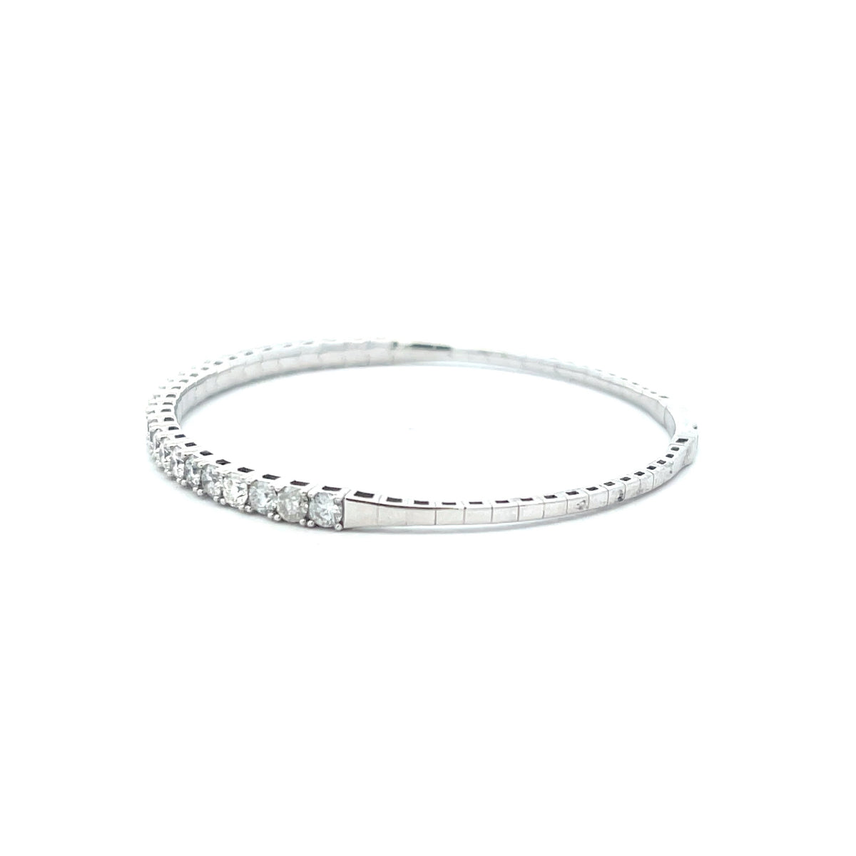 14k White Gold Diamond Flexi Bangle Bracelet