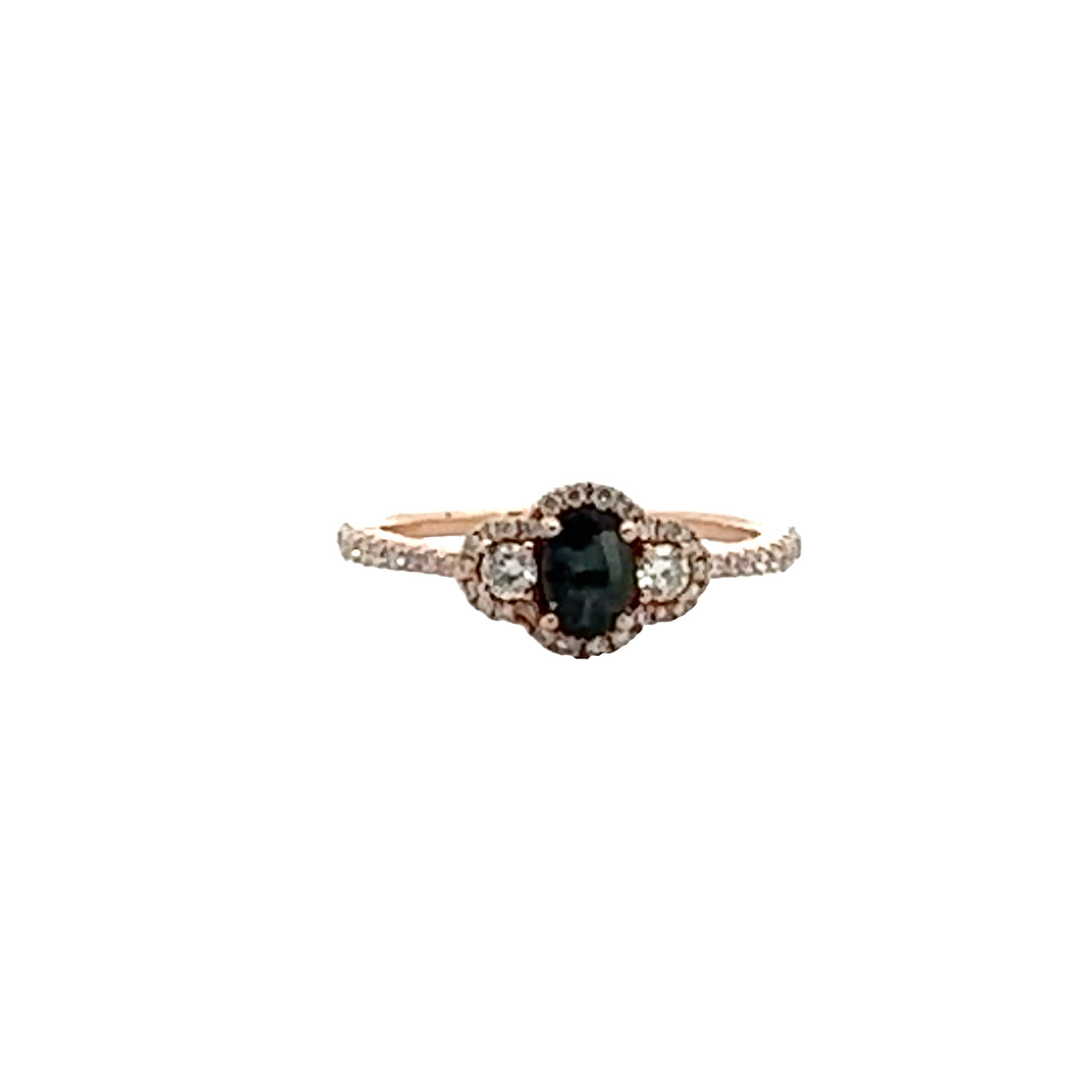 18k Rose Gold Ring with Natural Alexandrite and Diamonds