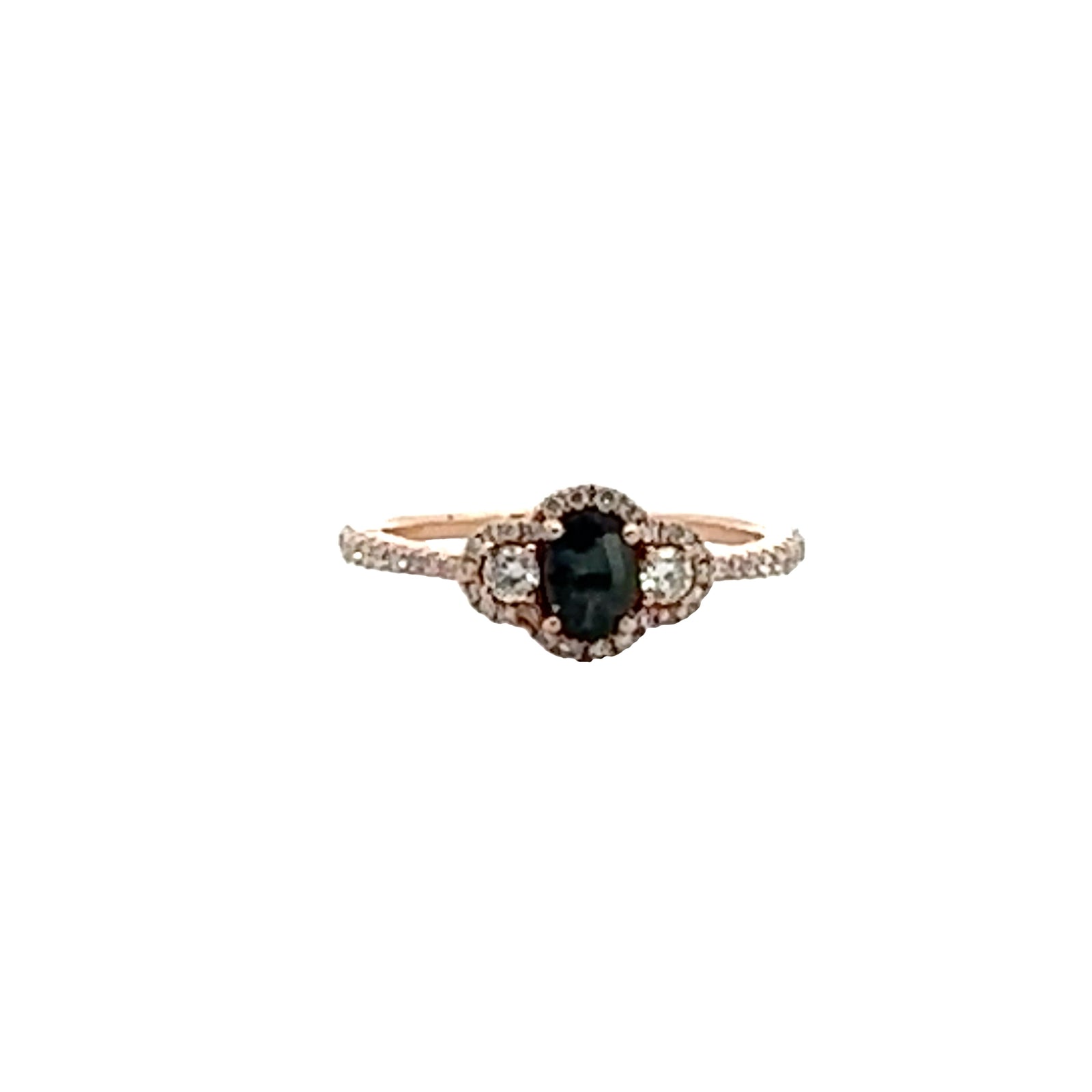 18k Rose Gold Ring with Natural Alexandrite and Diamonds
