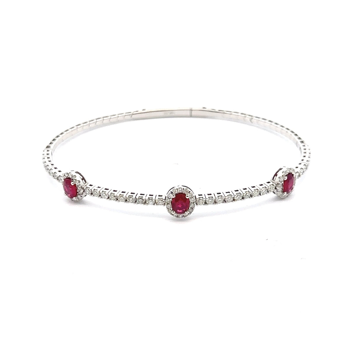 14kt White Gold Elegant Ruby Bangle