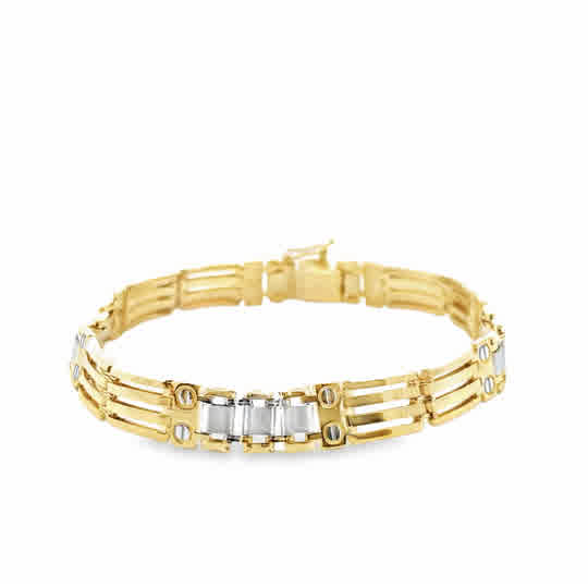 Elegant 14k White and Yellow Gold Bracelet