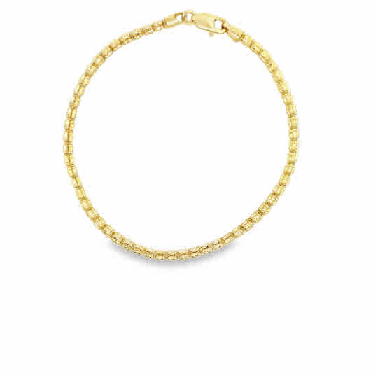 Elegant 14k Yellow Gold Bracelet with Sparkling Accents