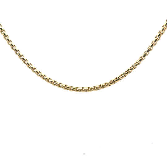 Elegant 14k Yellow Gold Venetian Box Chain