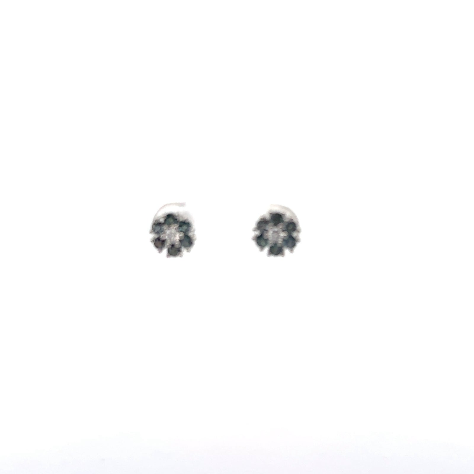 18k White Gold Nattural Alexandrite and Diamond  Earrings