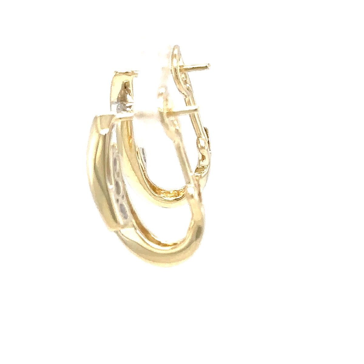 14k Yellow Gold Diamond Hoop Earrings
