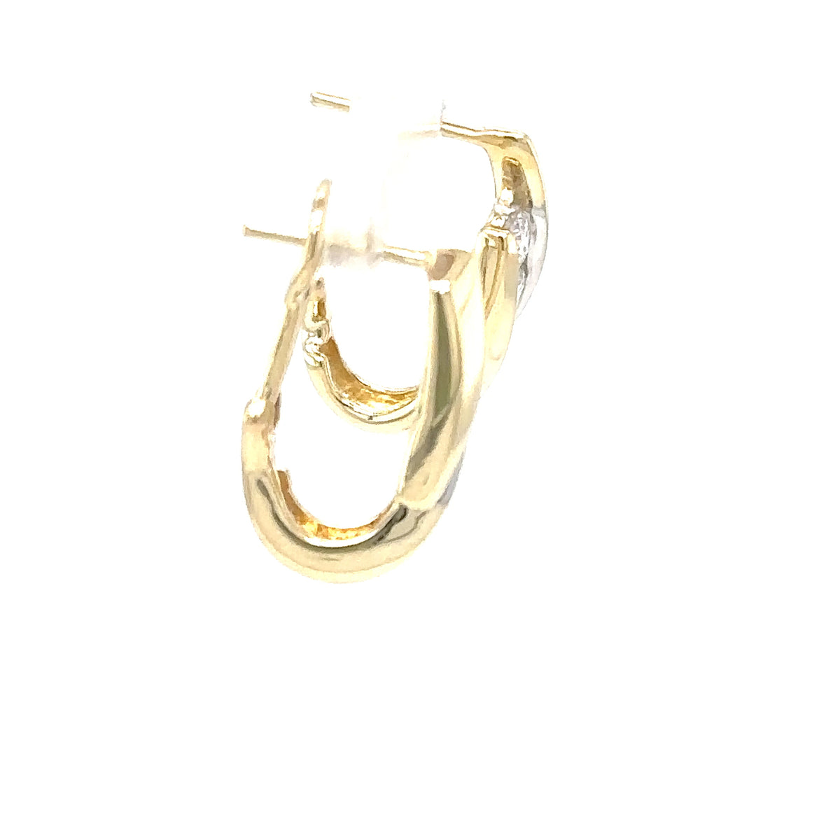 14k Yellow Gold Diamond Hoop Earrings