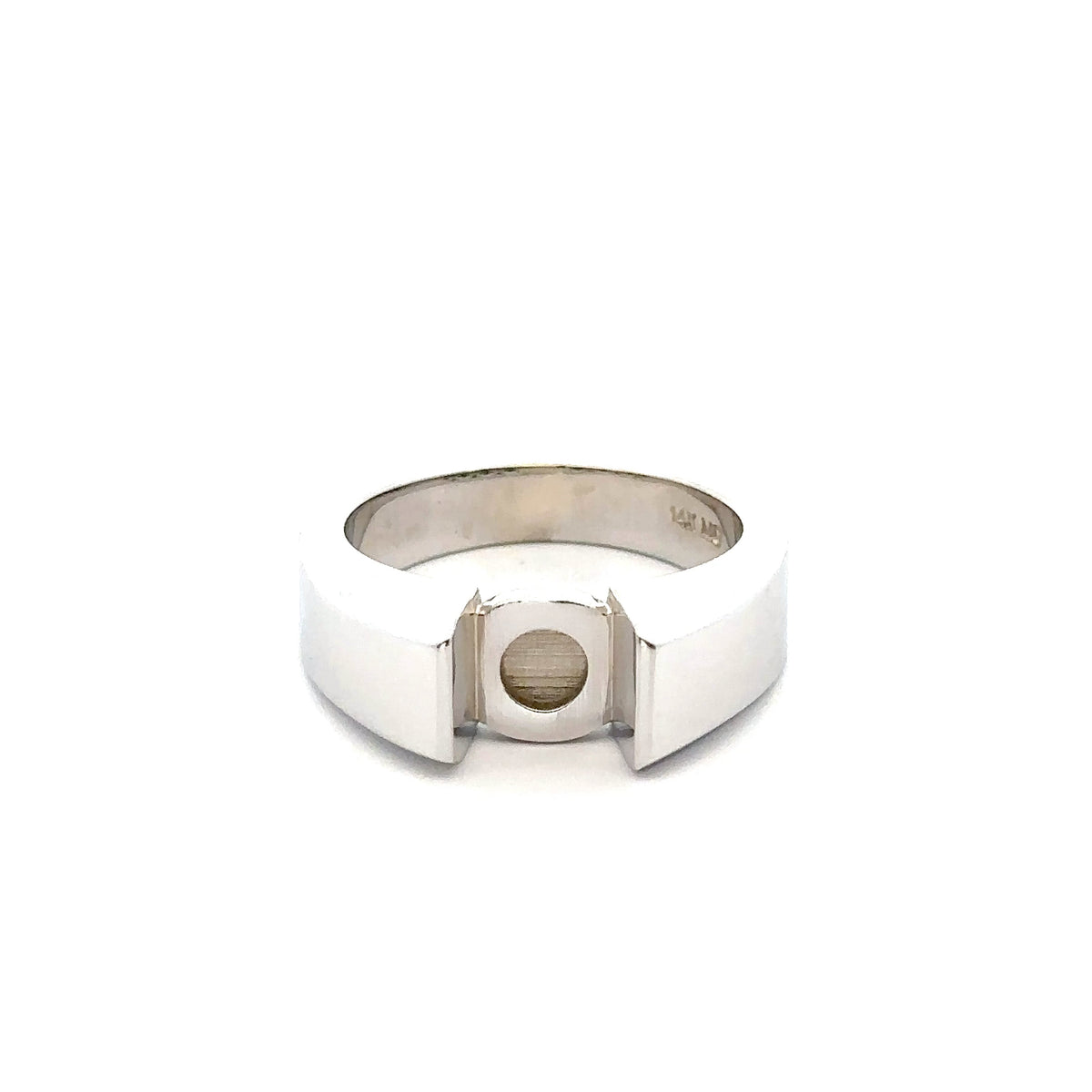 Modern 14k White Gold Semi-Mount Ring