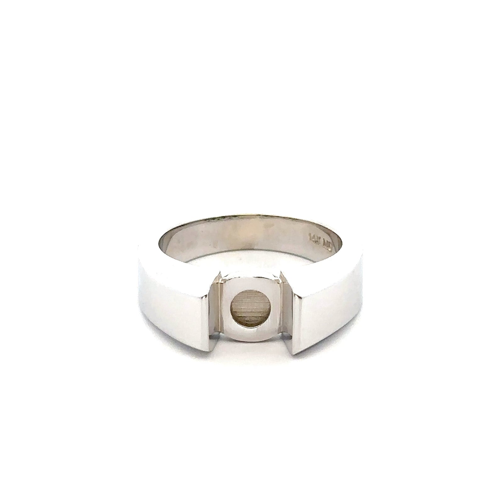 Modern 14k White Gold Semi-Mount Ring