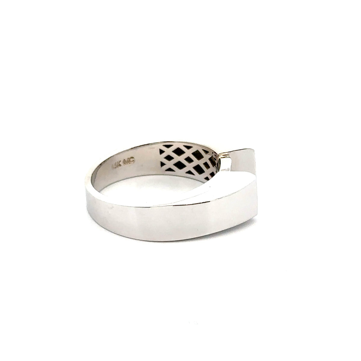 Modern 14k White Gold Semi-Mount Ring