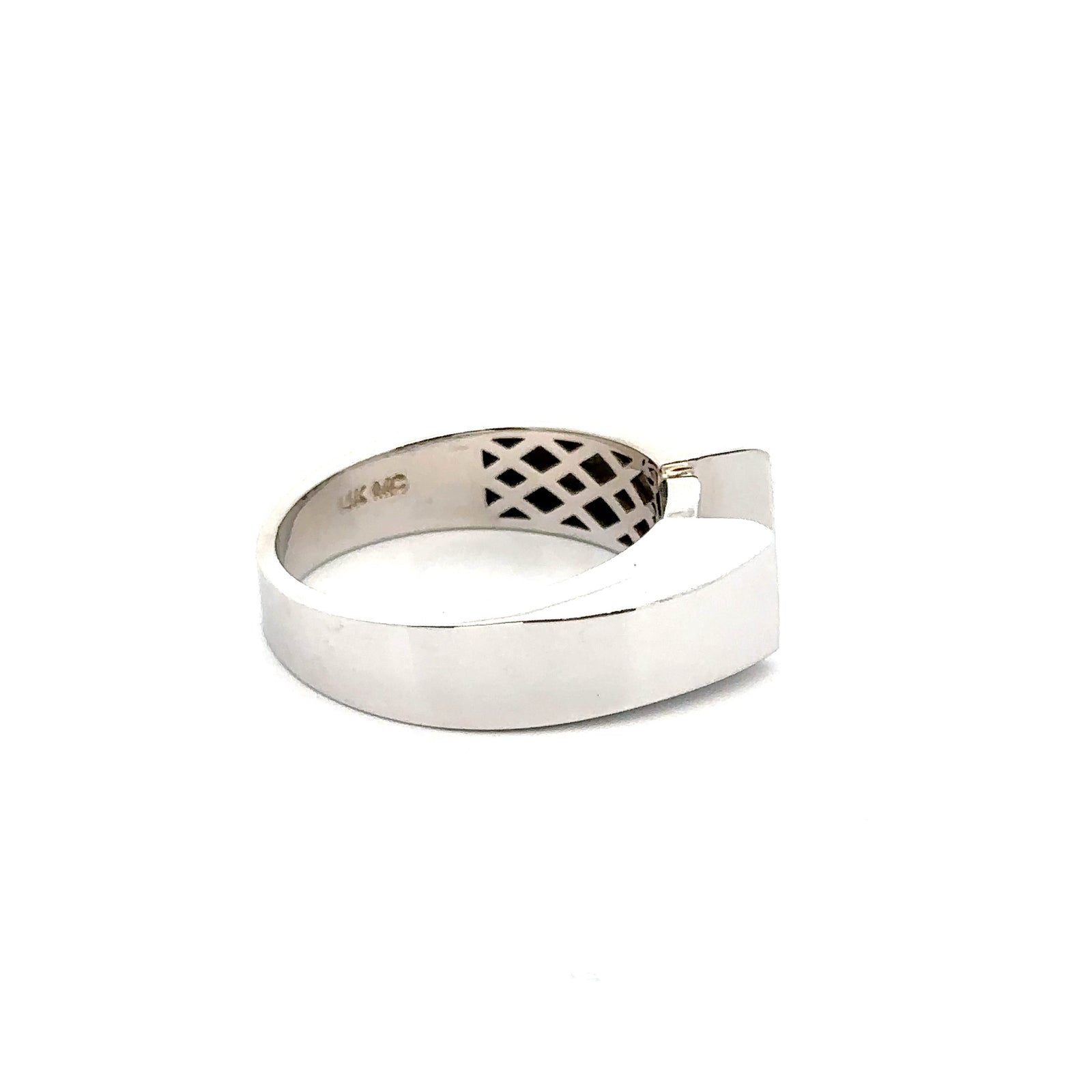 Modern 14k White Gold Semi-Mount Ring