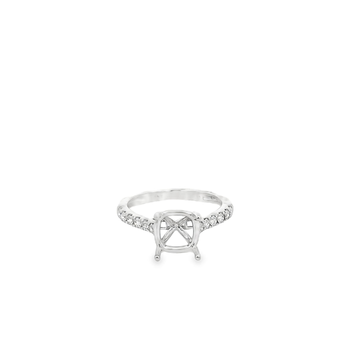Elegant 18k White Gold Semi-Mount Ring