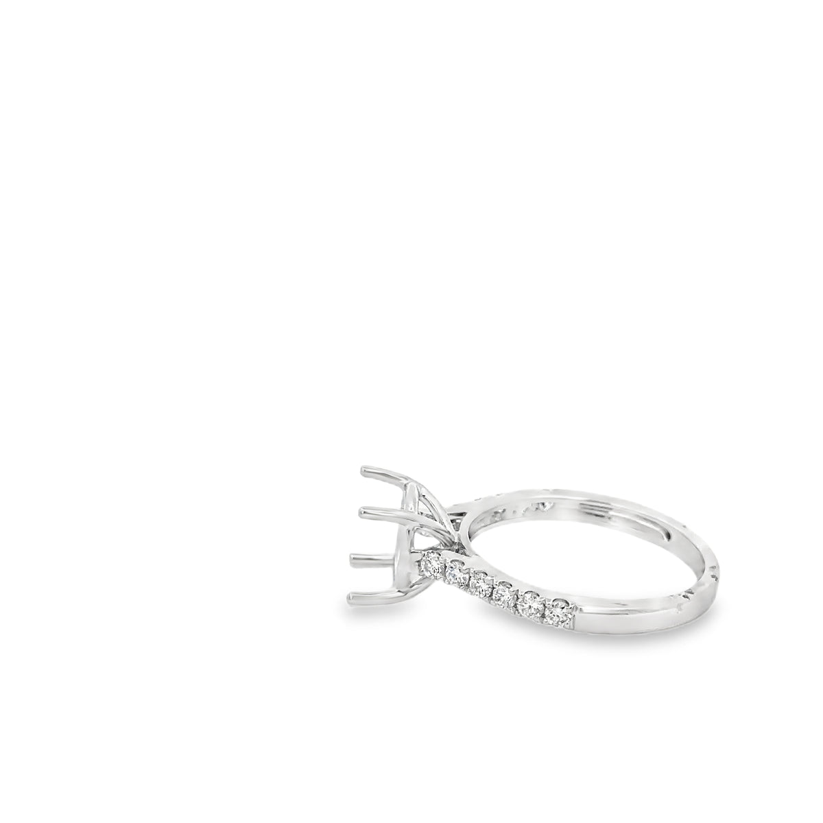 Elegant 18k White Gold Semi-Mount Ring