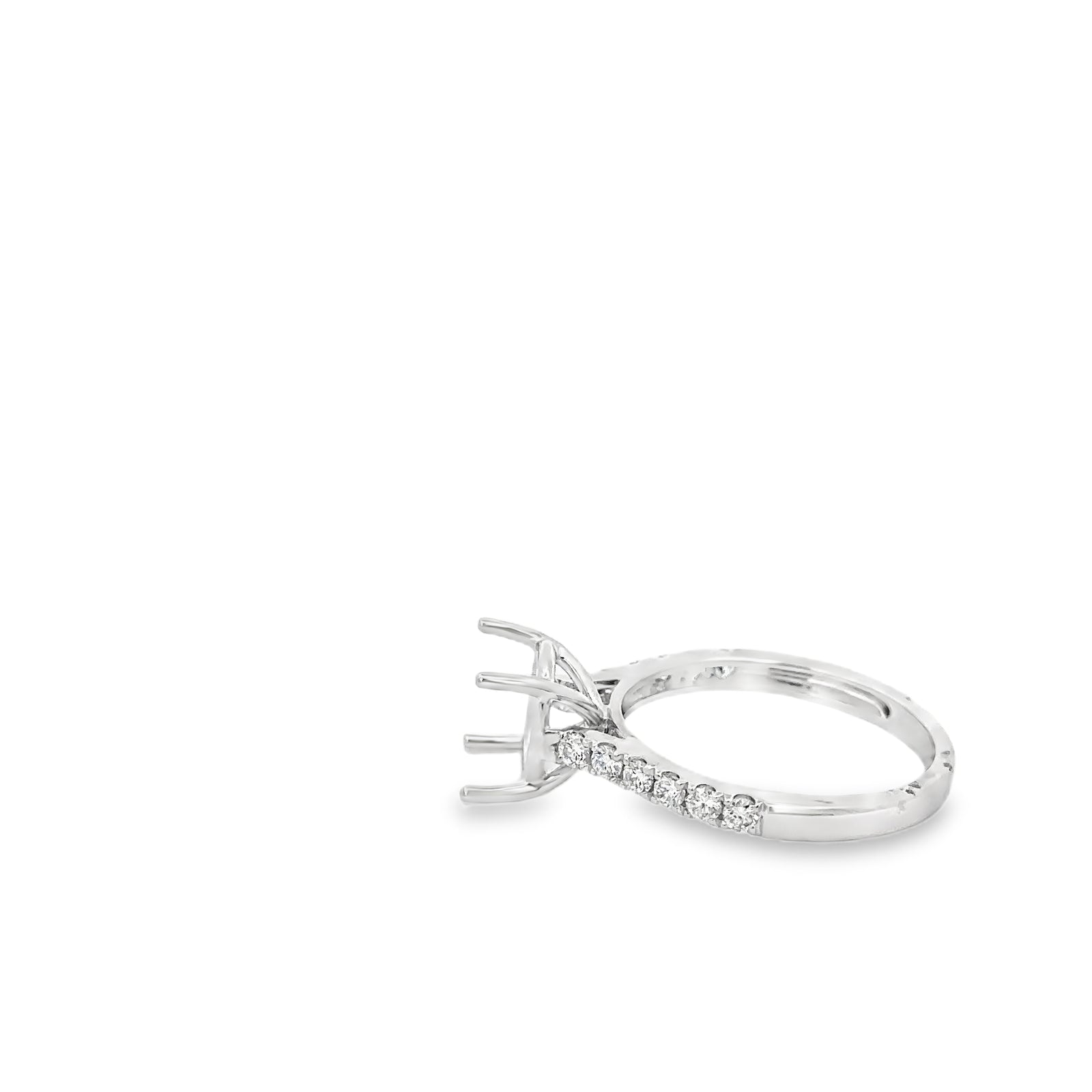 Elegant 18k White Gold Semi-Mount Ring