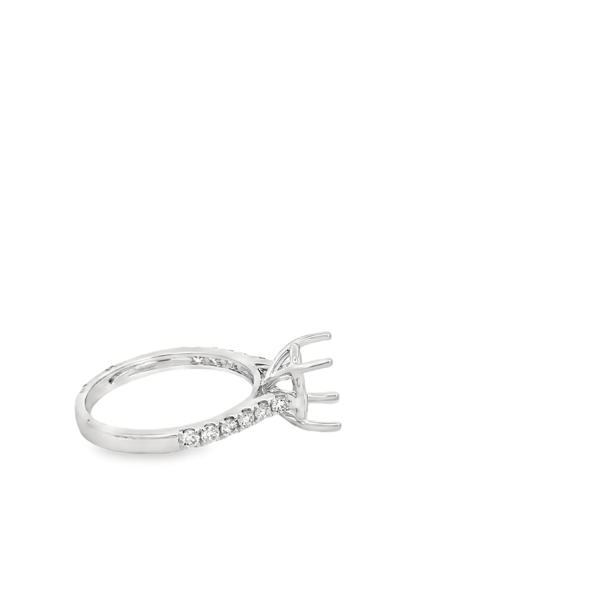 Elegant 18k White Gold Semi-Mount Ring