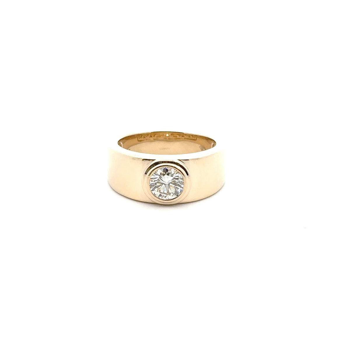 14k Yellow Gold Solitaire Ring with Round Cut Diamond