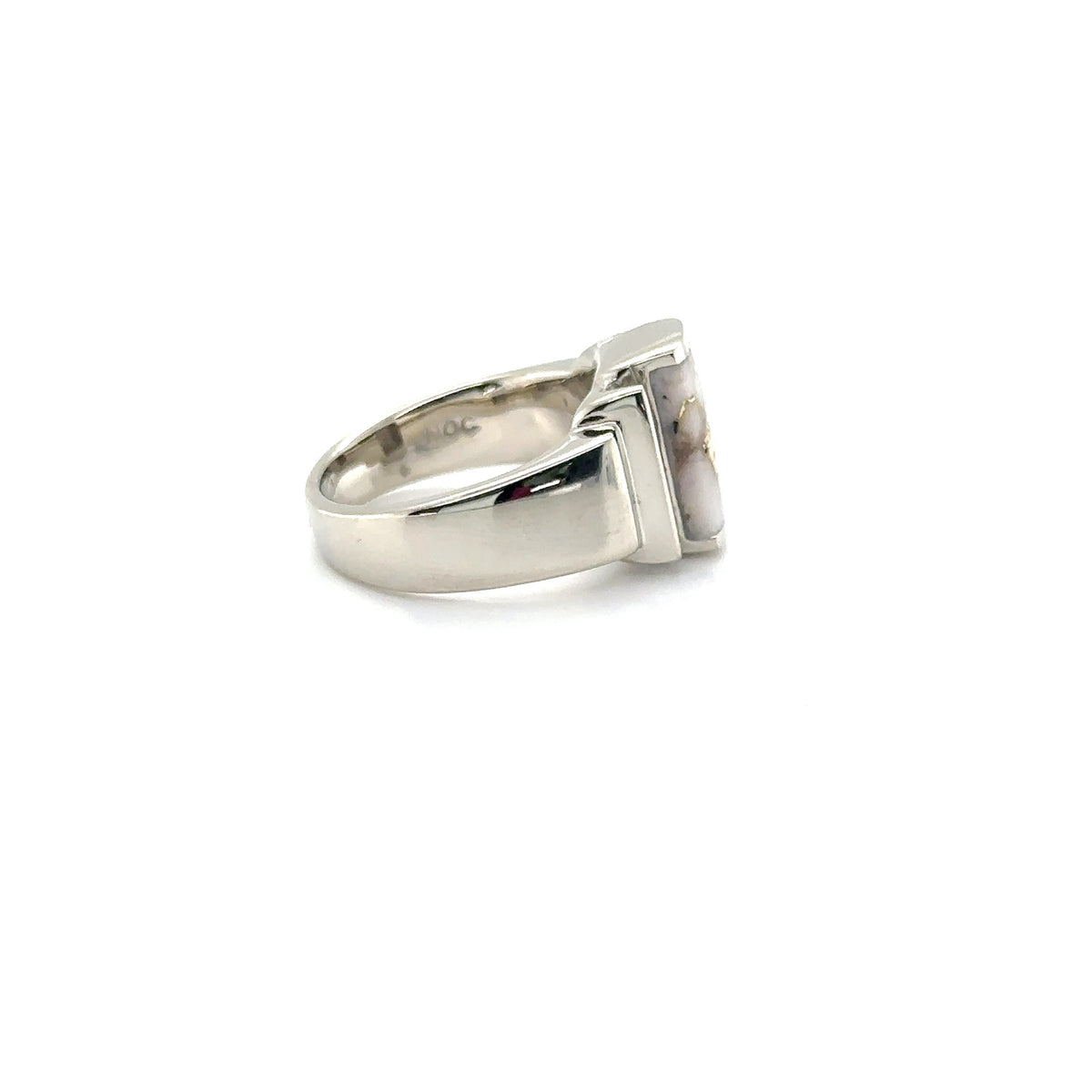 Elegant 14k White Gold Diamond and Gold Quartz Ring