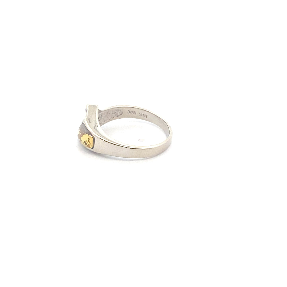 14k White Gold Diamond and Gold Quartz Ring