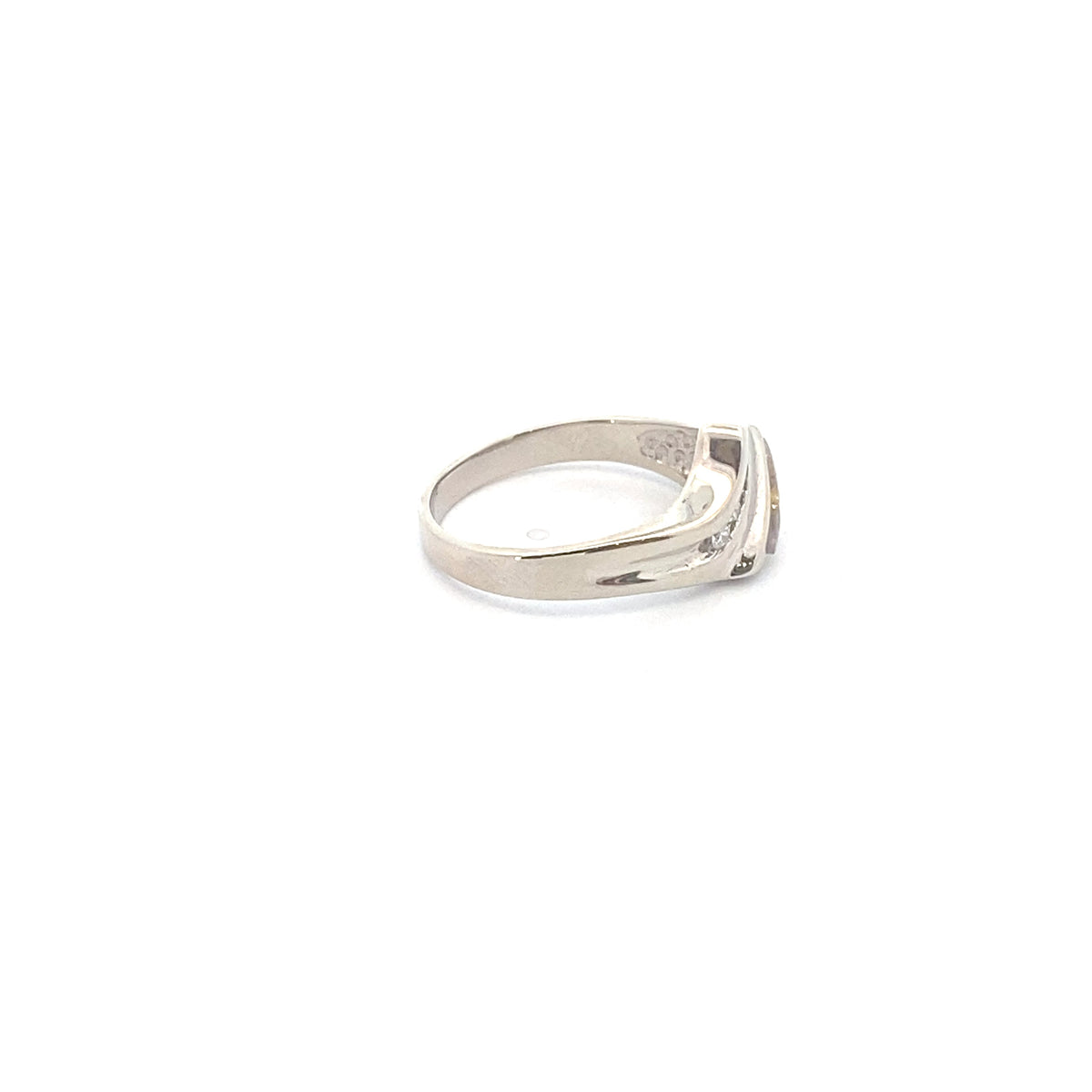 14k White Gold Diamond and Gold Quartz Ring
