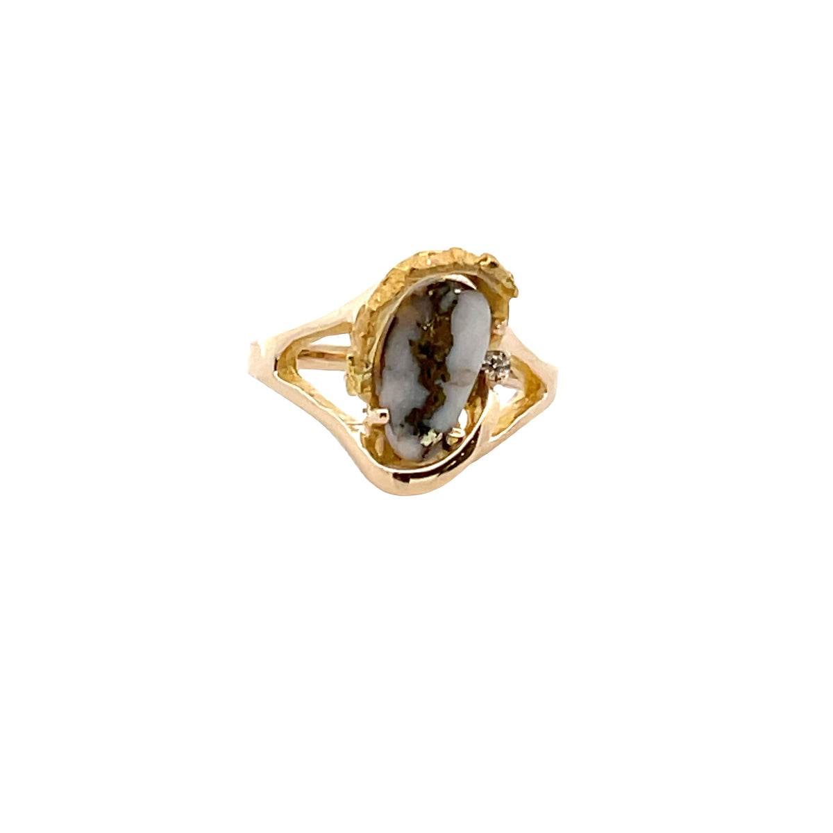 14k Yellow Gold Ring with Natural Gold Quartz