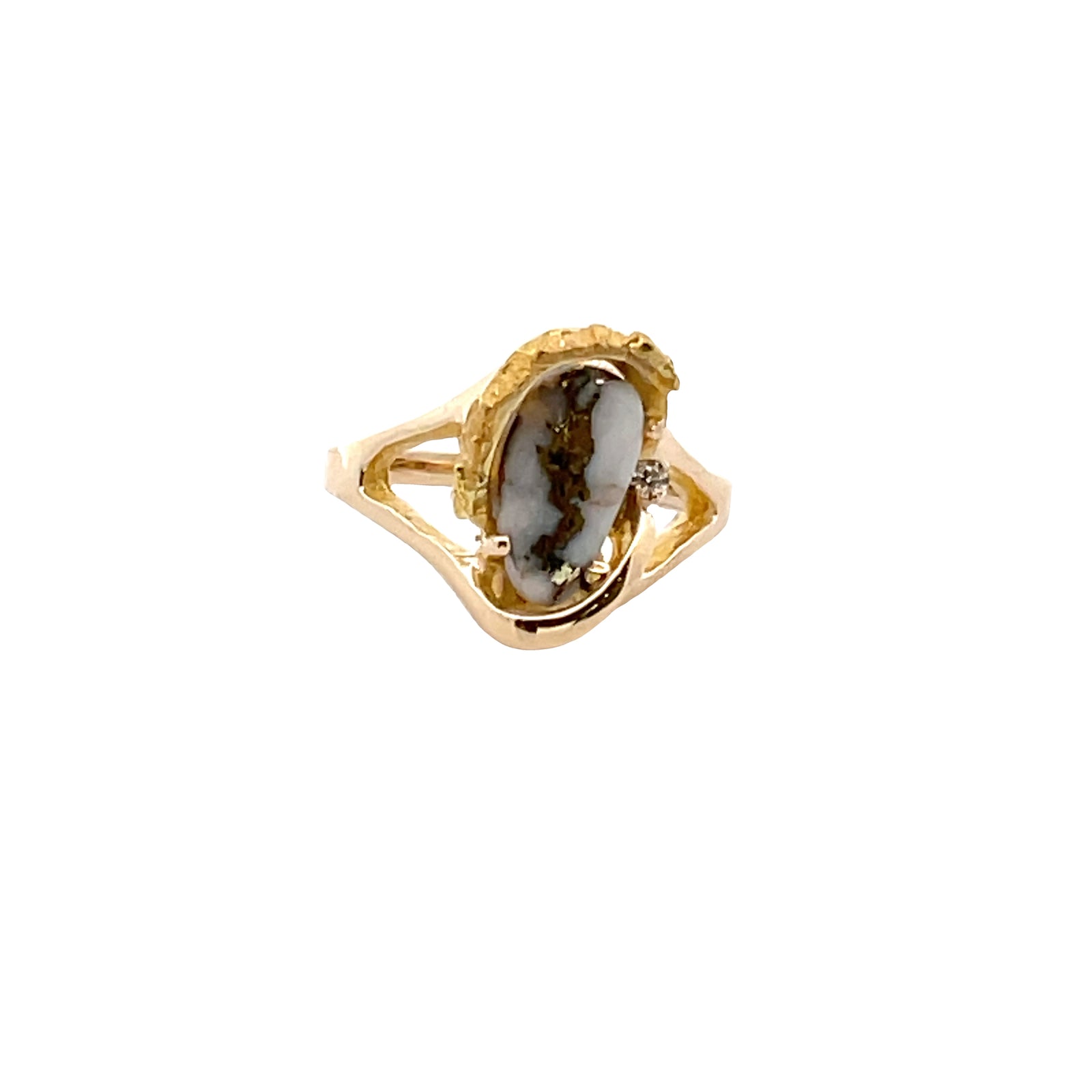 14k Yellow Gold Ring with Natural Gold Quartz