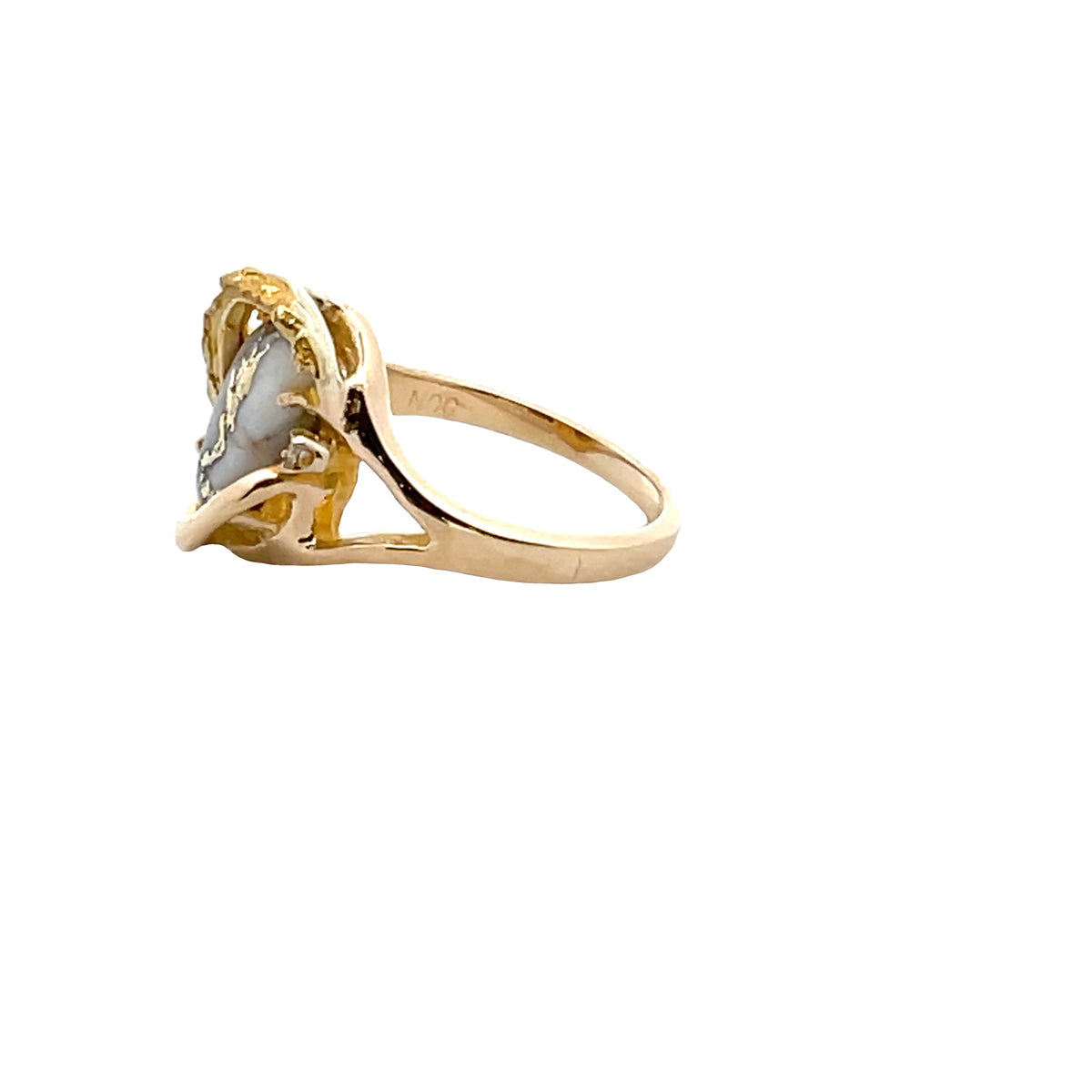 14k Yellow Gold Ring with Natural Gold Quartz