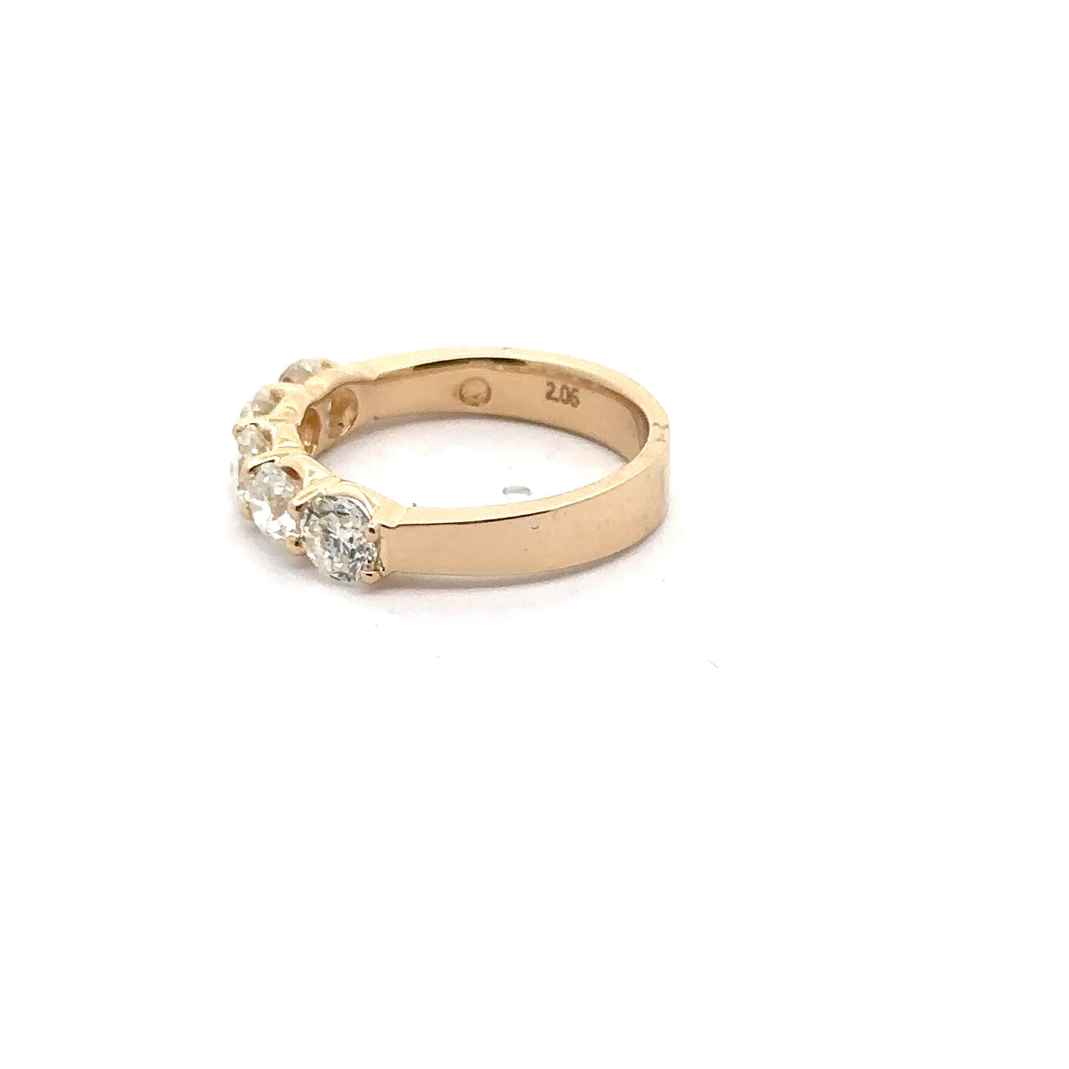 14k Yellow Gold Ring with Round Brilliant Cut Diamonds