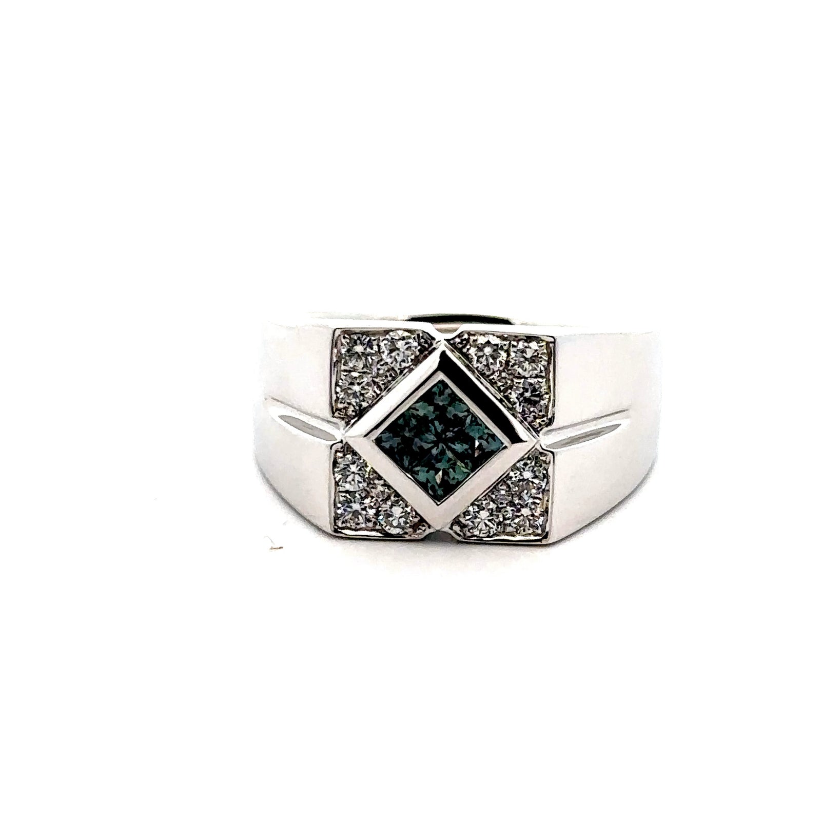 Platinum Multi-Stone Ring with Natural Alexandrites and Diamonds