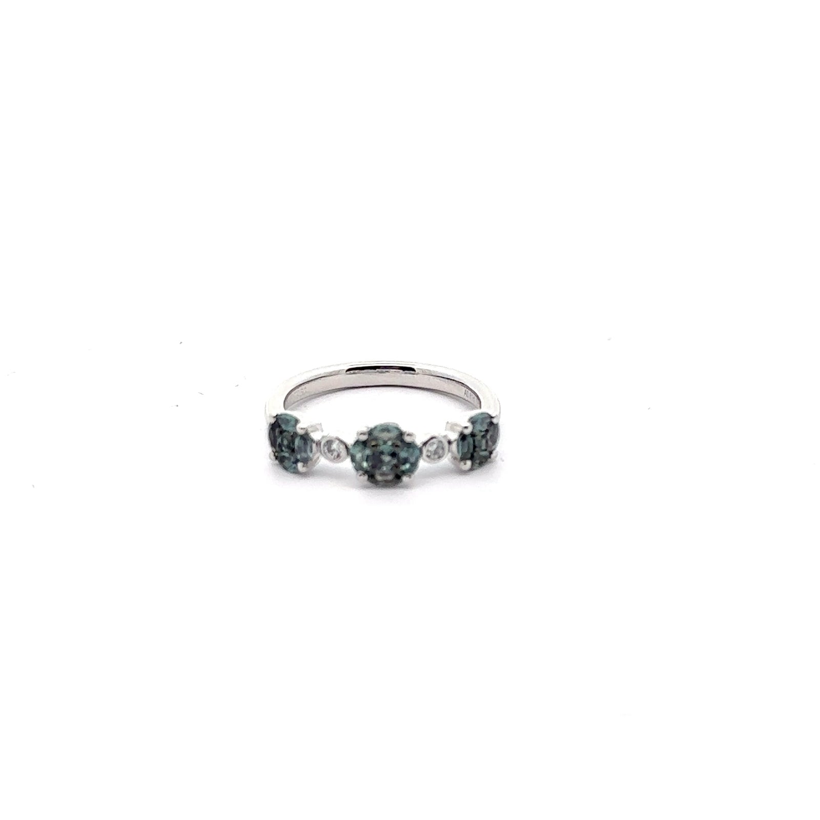 Platinum Multi-Stone Ring with Natural Alexandrites and Diamonds