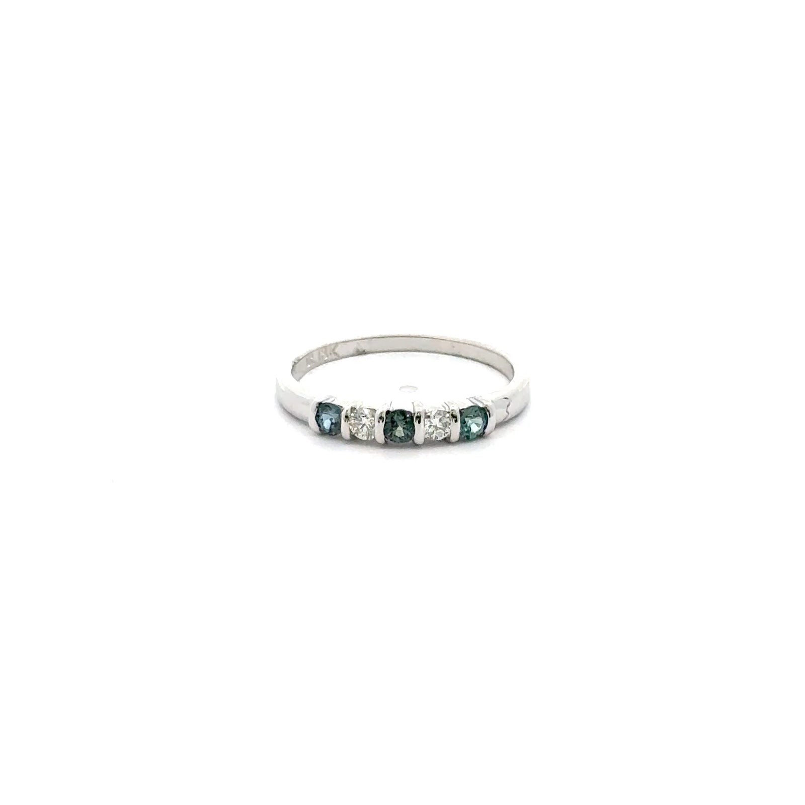18k White Gold Alexandrite and Diamond Ring