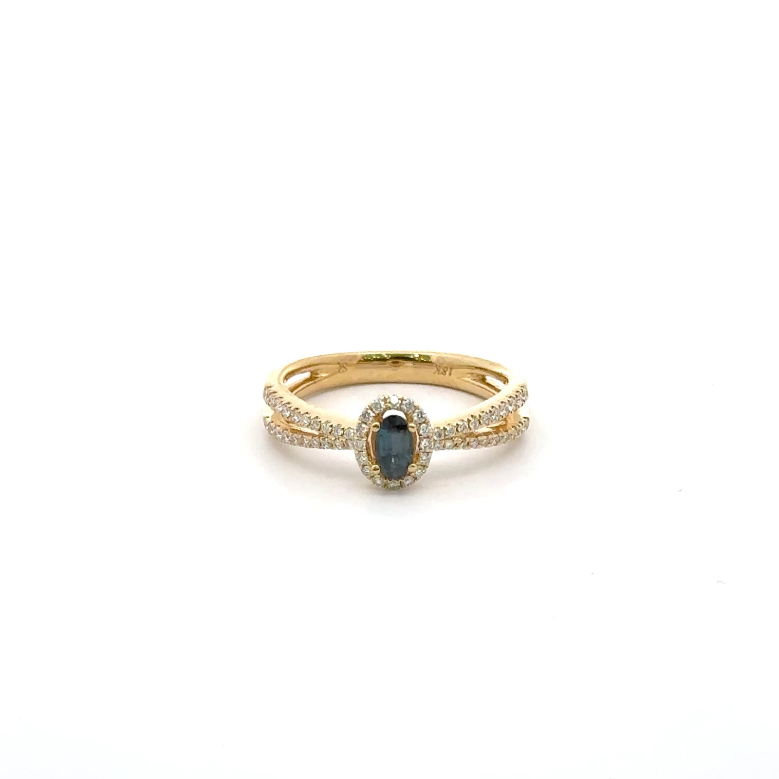 18k Yellow Gold Alexandrite Ring with Diamonds