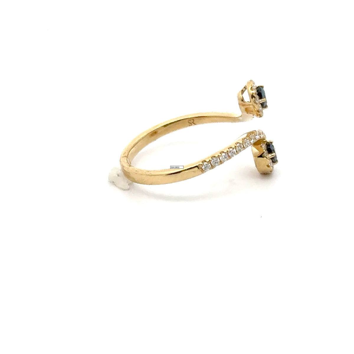 18k Yellow Gold Ring with Alexandrites and Diamonds