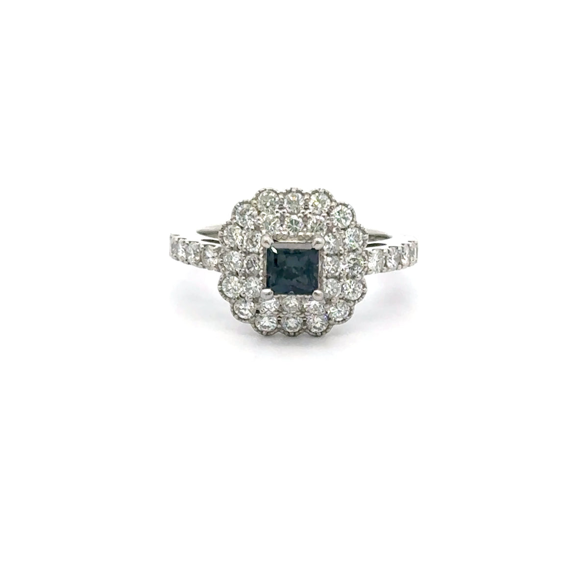 Platinum Multi Stone Ring with Alexandrite and Diamonds