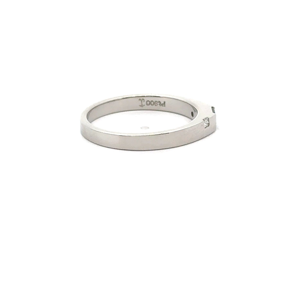 Platinum Band Ring with Alexandrite and Diamond Accents