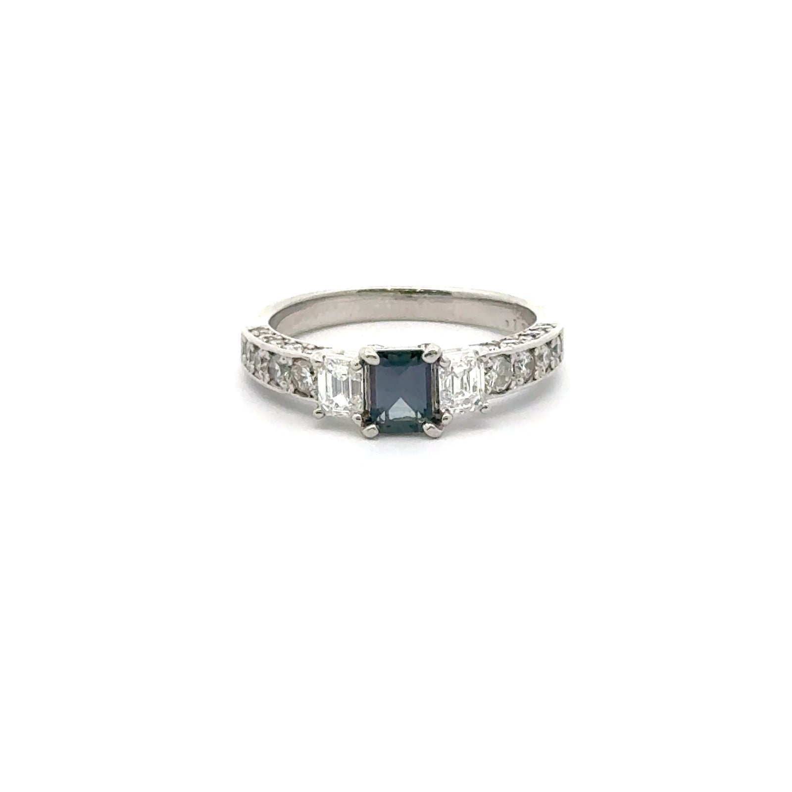 Platinum Ring with Natural Alexandrite and Diamonds