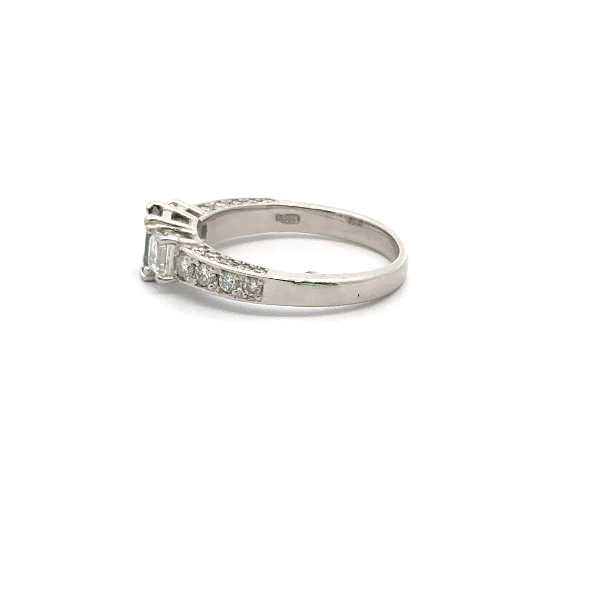 Platinum Ring with Natural Alexandrite and Diamonds